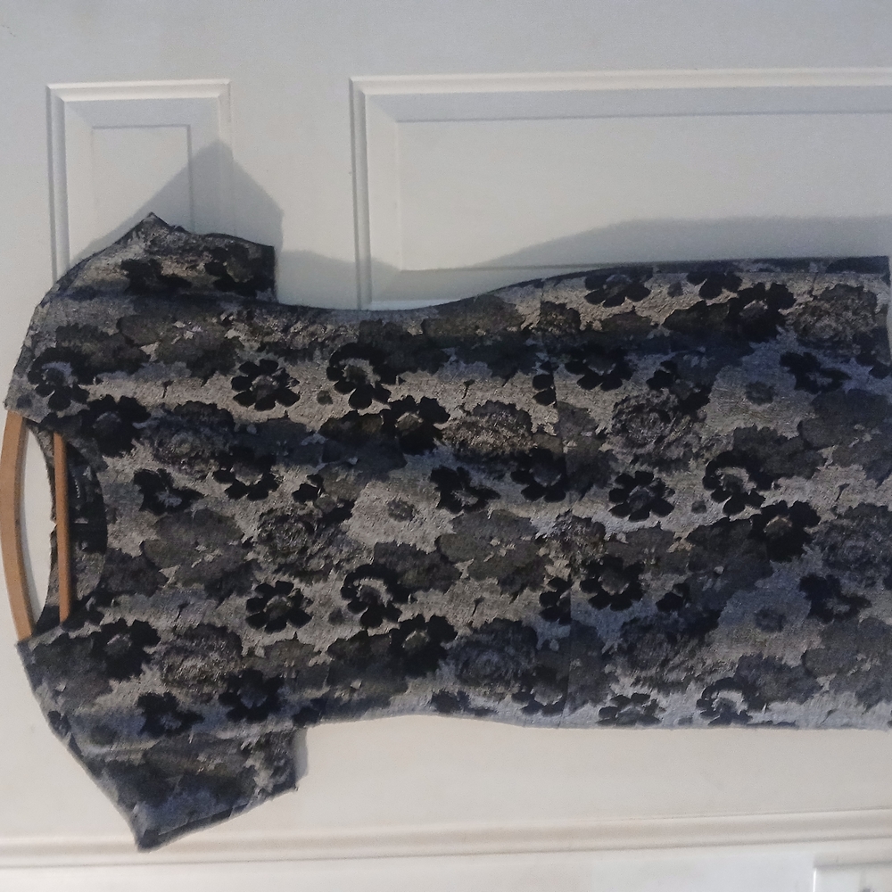 Floral Black and Gray Dress
